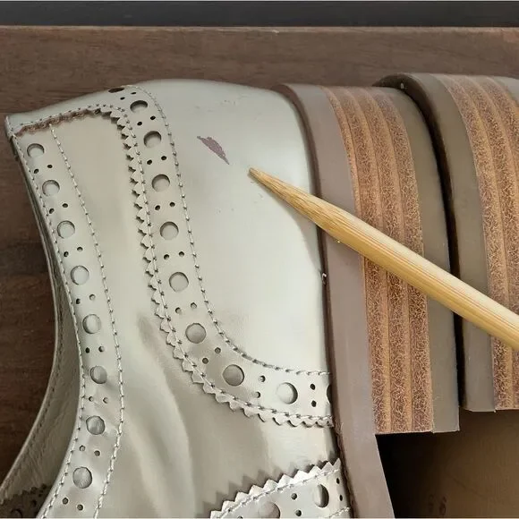 Botkier Preppy Gold Metallic Academia Menswear Wingtip Oxford Loafers 9.5 - Picture 13 of 16